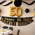 50th Birthday Decorations: Creative Ideas for a Milestone Celebration Elegant black and gold 50th birthday decorations with balloons, banners, and table centerpieces
