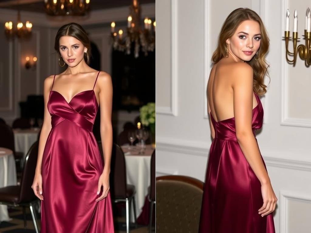Elegant satin slip dress for 20th birthday dinner