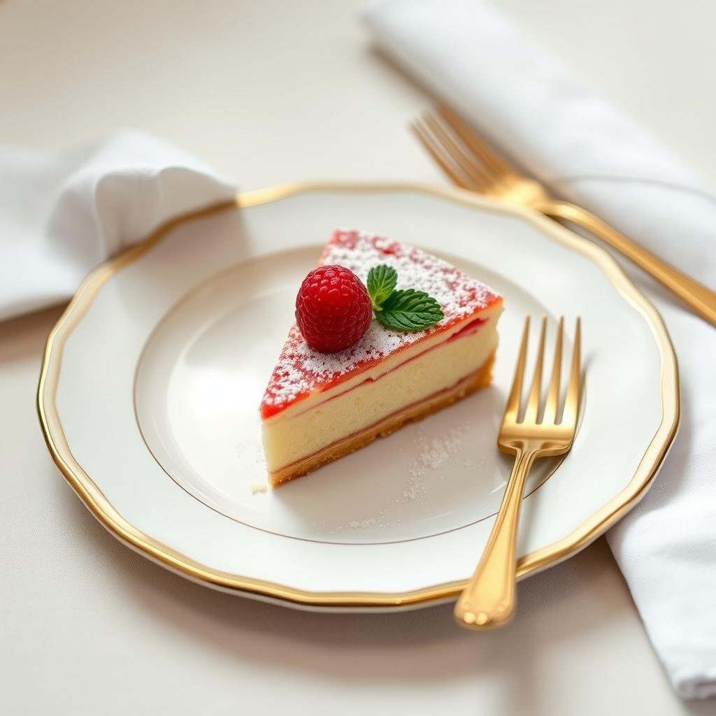 Elegantly plated raspberry tart strawberry shortcake