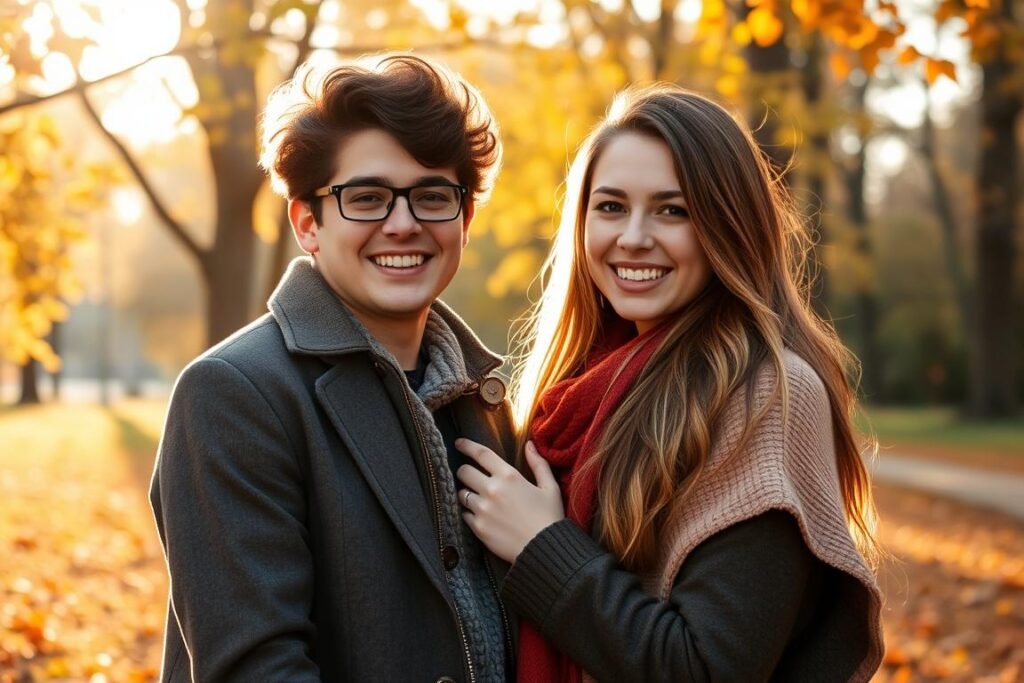 Fall 19th birthday photoshoot with autumn leaves