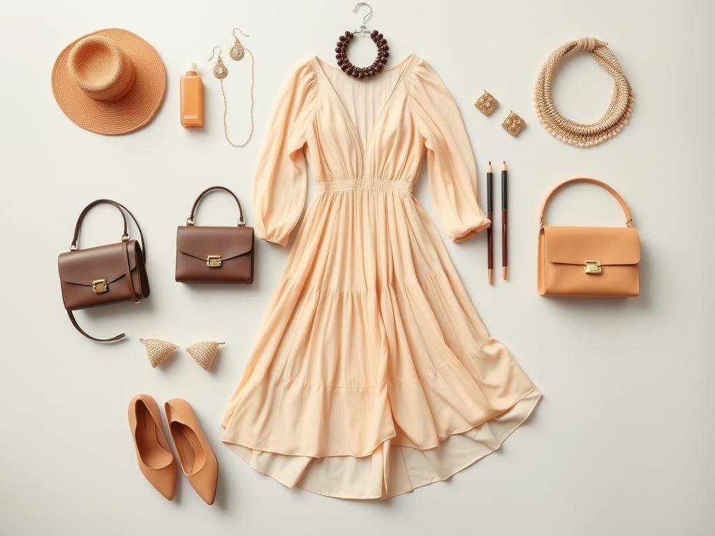 Fashion flat lay of outfit options for a 20th birthday photoshoot Fashion flat lay of outfit options for a 20th birthday photoshoot