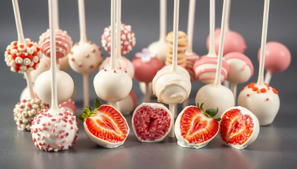 Final display of beautiful strawberry cake pops