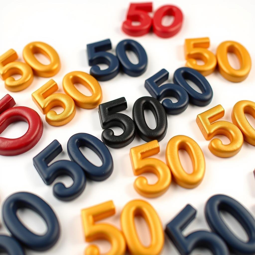 Fondant number 50 cake decoration