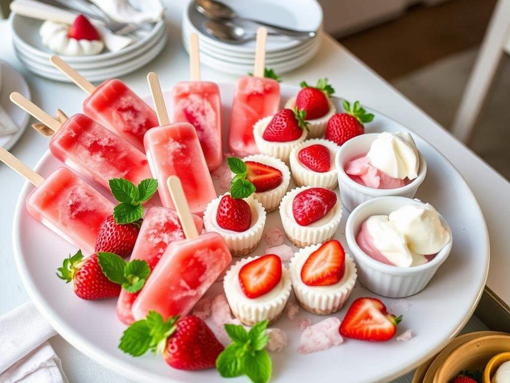 Frozen strawberry dessert platter for entertaining