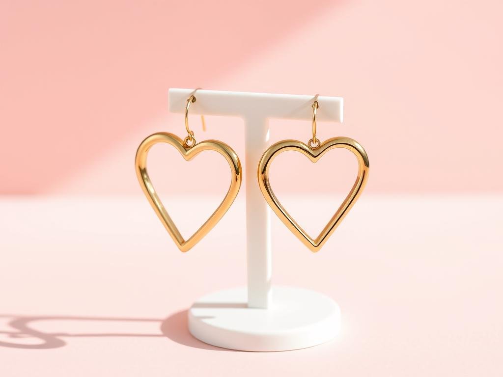 Heart-shaped hoop earrings for sweet 16 gift ideas