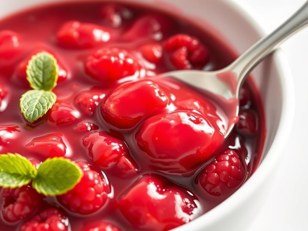 Homemade raspberry filling with whole berries