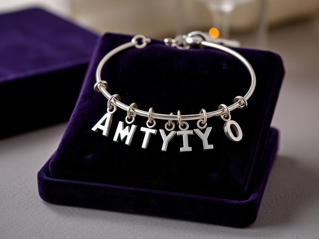 Initial charm bracelet for sweet 16 gift ideas