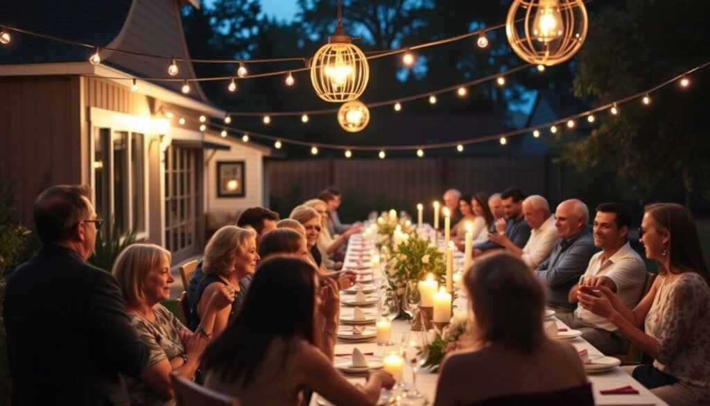 Intimate backyard dinner party for 50th birthday