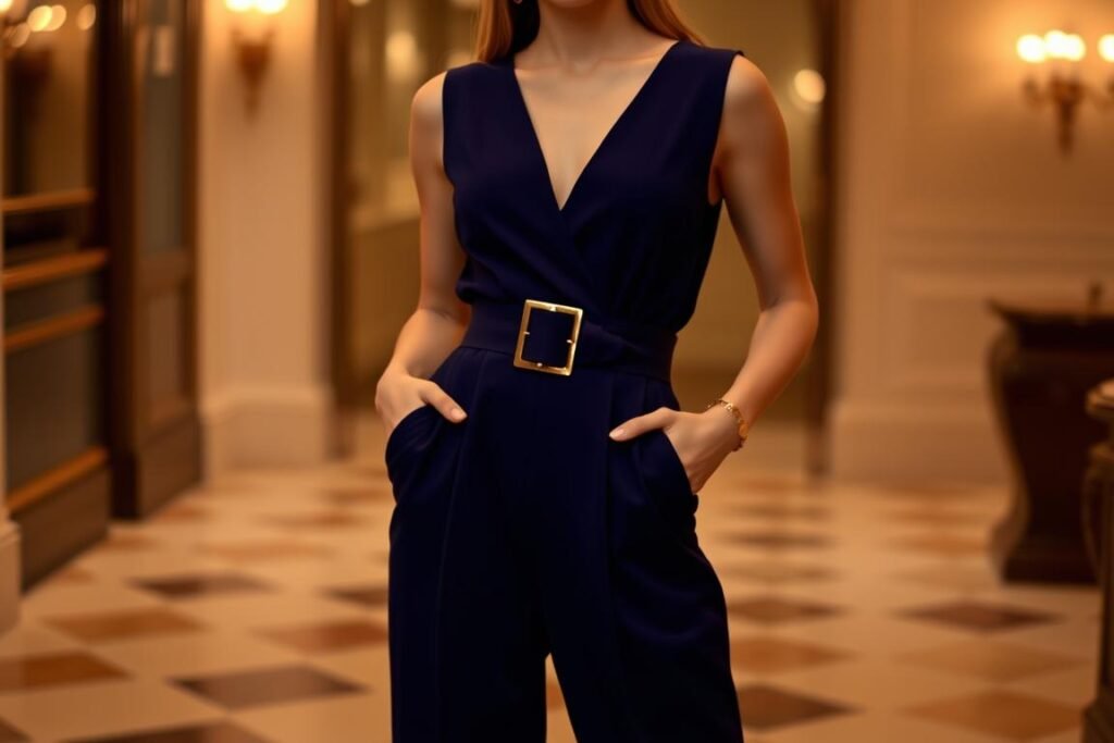 Jumpsuit with statement belt for 22nd birthday