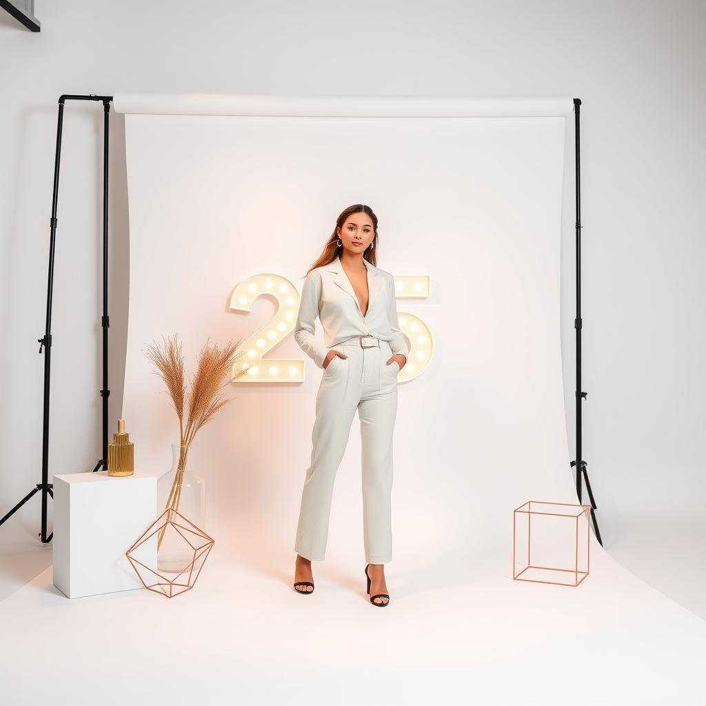 Minimalist modern 25th birthday photoshoot with clean lines Minimalist modern 25th birthday photoshoot with clean lines