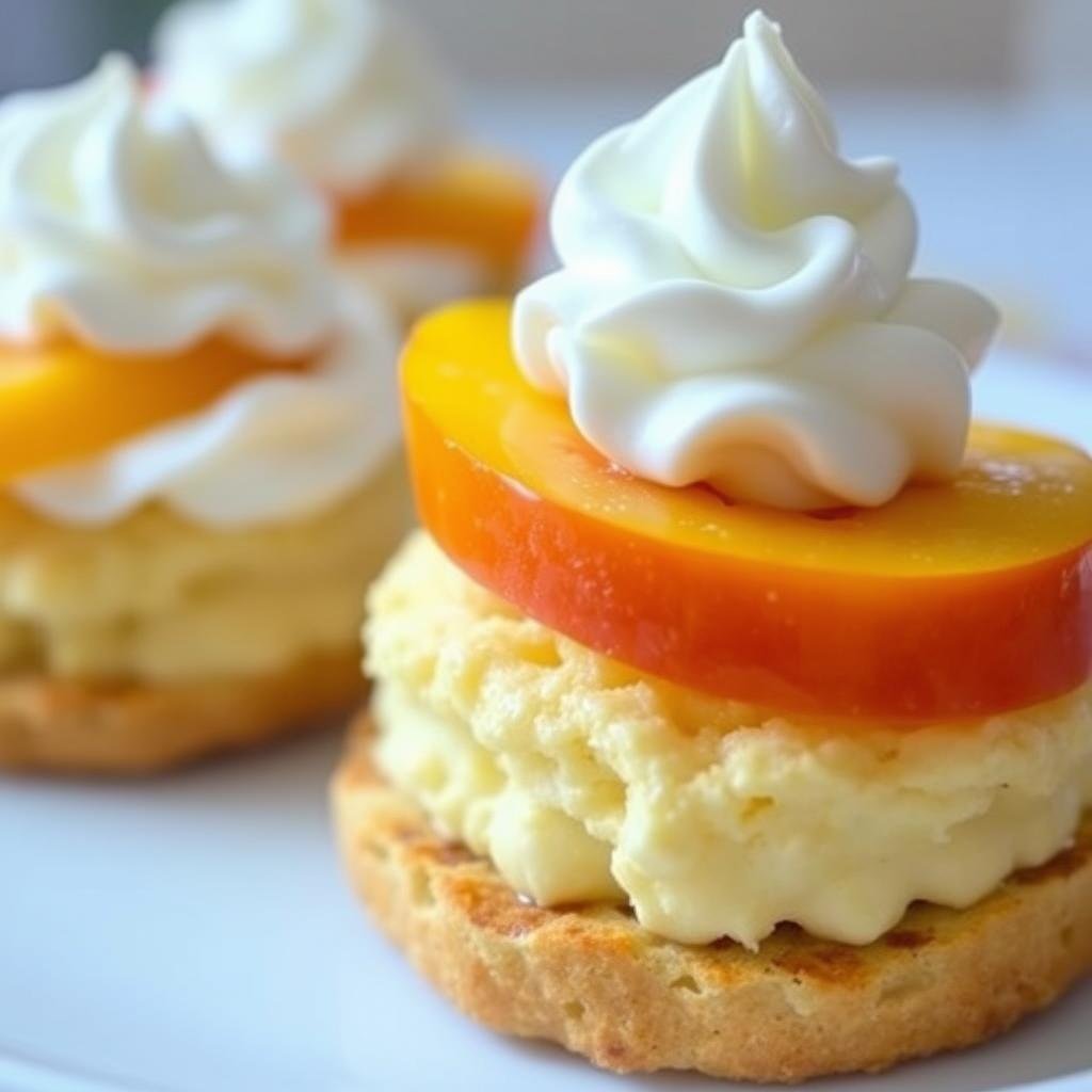 Peach shortcake variation made with Bisquick and fresh peaches