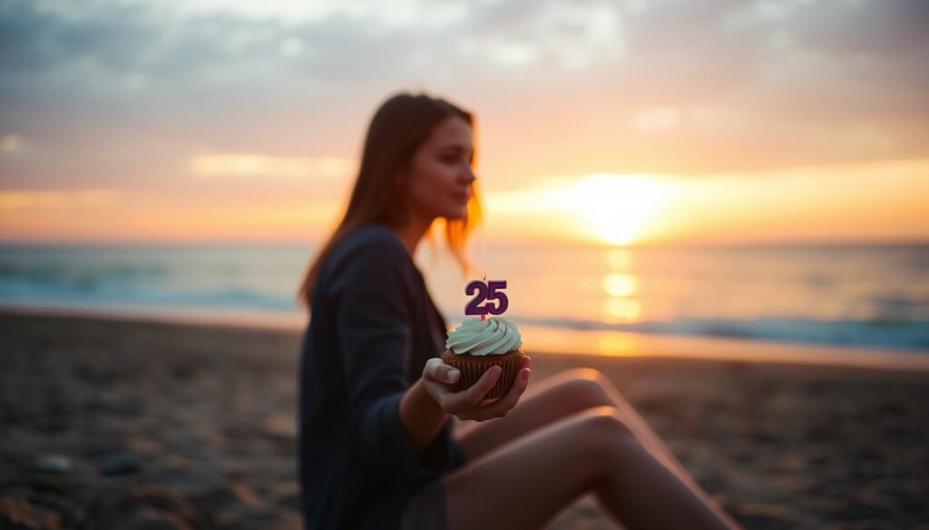 Person reflecting during sunset on their 25th birthday for Instagram caption inspiration Person reflecting during sunset on their 25th birthday for Instagram caption inspiration