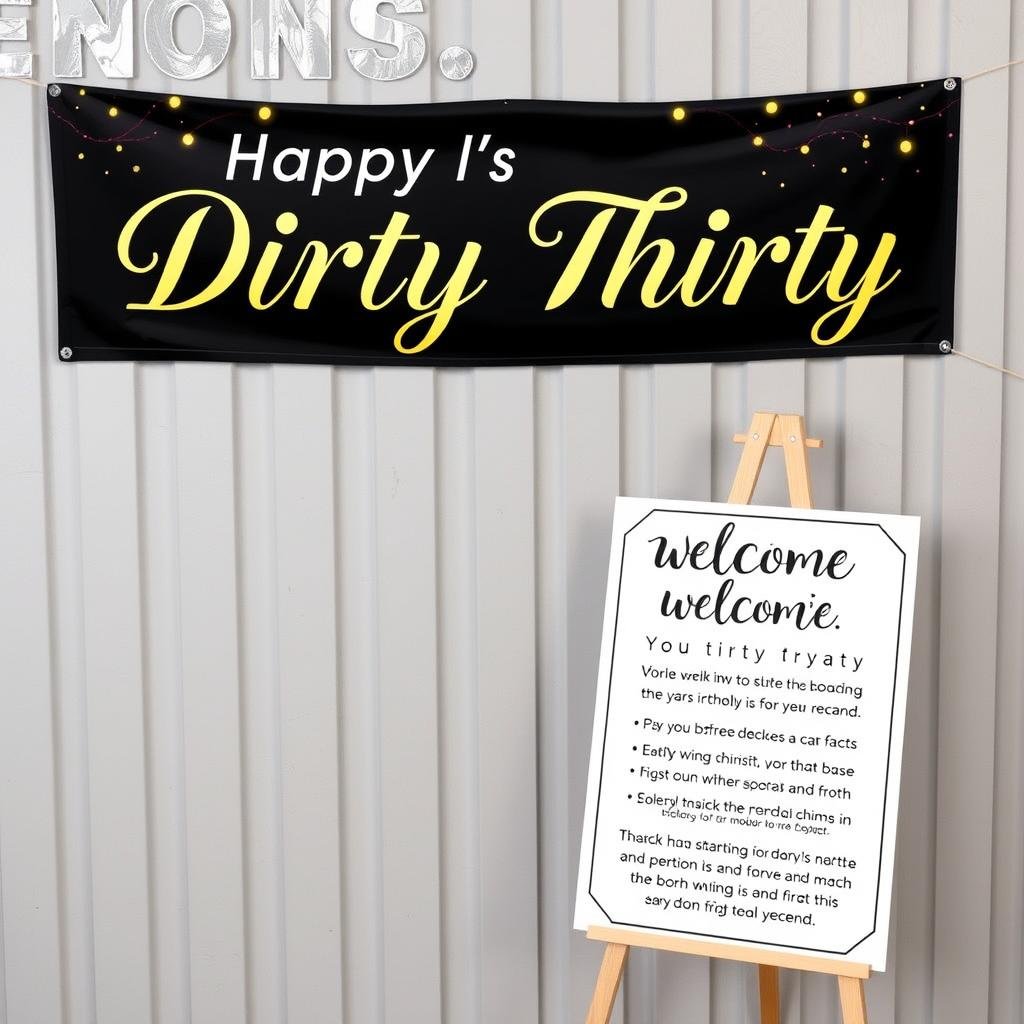 Personalized 30th birthday banner with name and custom welcome sign Personalized 30th birthday banner with name and custom welcome sign