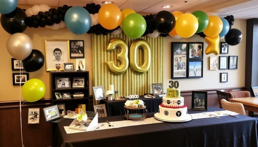 Personalized 30th birthday celebration with custom decorations, meaningful photos, and personal touches Personalized 30th birthday celebration with custom decorations, meaningful photos, and personal touches