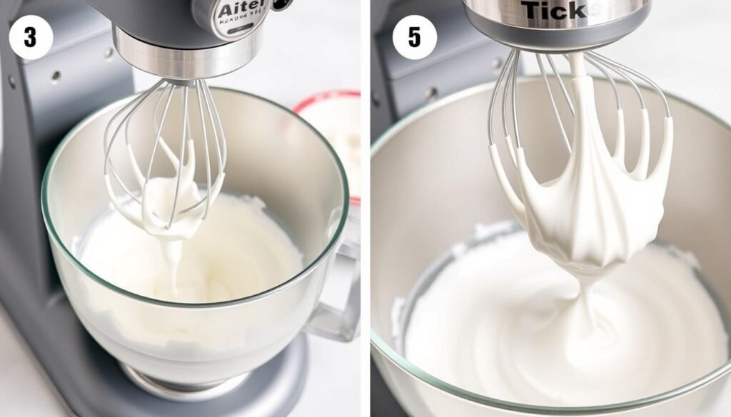Process of making angel food cake batter with whipped egg whites