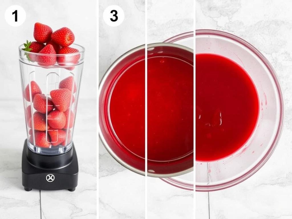 Process of making strawberry reduction for cake