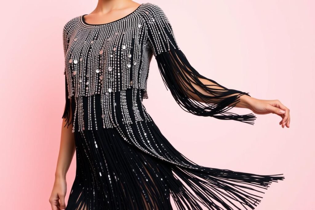 Rhinestone fringe dress for 22nd birthday party