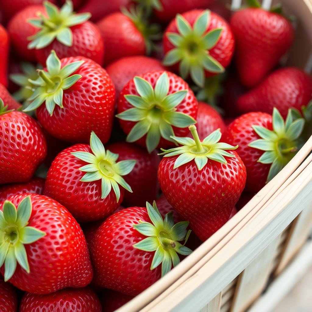 Selection of perfect strawberries for centerpiece creation