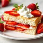 Angel Cake Strawberry Shortcake: A Heavenly Summer Dessert Slice of angel cake strawberry shortcake with fresh berries and whipped cream