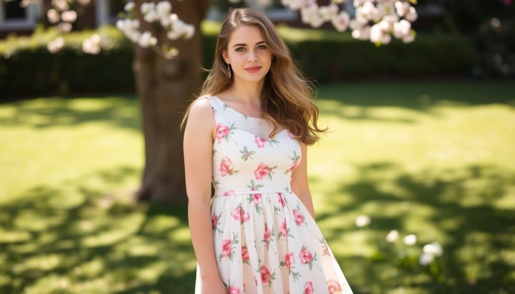 Spring 16th birthday outfit with pastel colors and floral elements