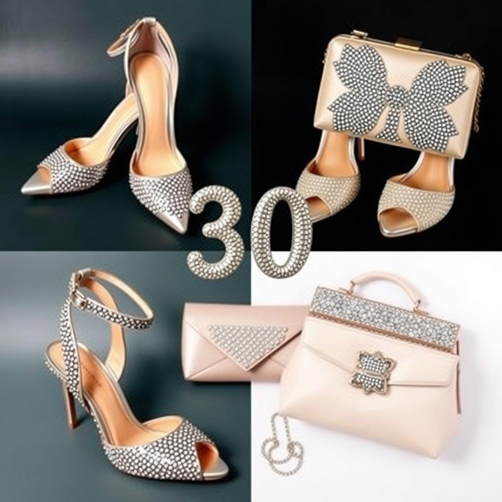 Stylish shoes and bags for 30th birthday celebration