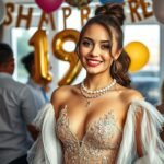 Stunning 19th Birthday Outfit Ideas for Your Special Day Stylish woman celebrating her 19th birthday in a glamorous outfit with friends