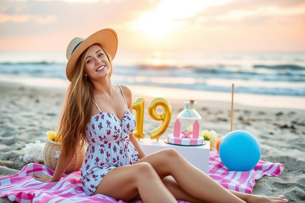 Summer 19th birthday photoshoot at the beach