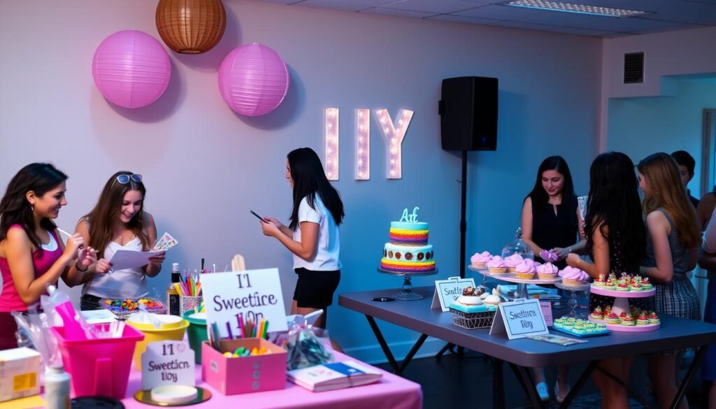 Sweet 16 party with interactive DIY stations for guests