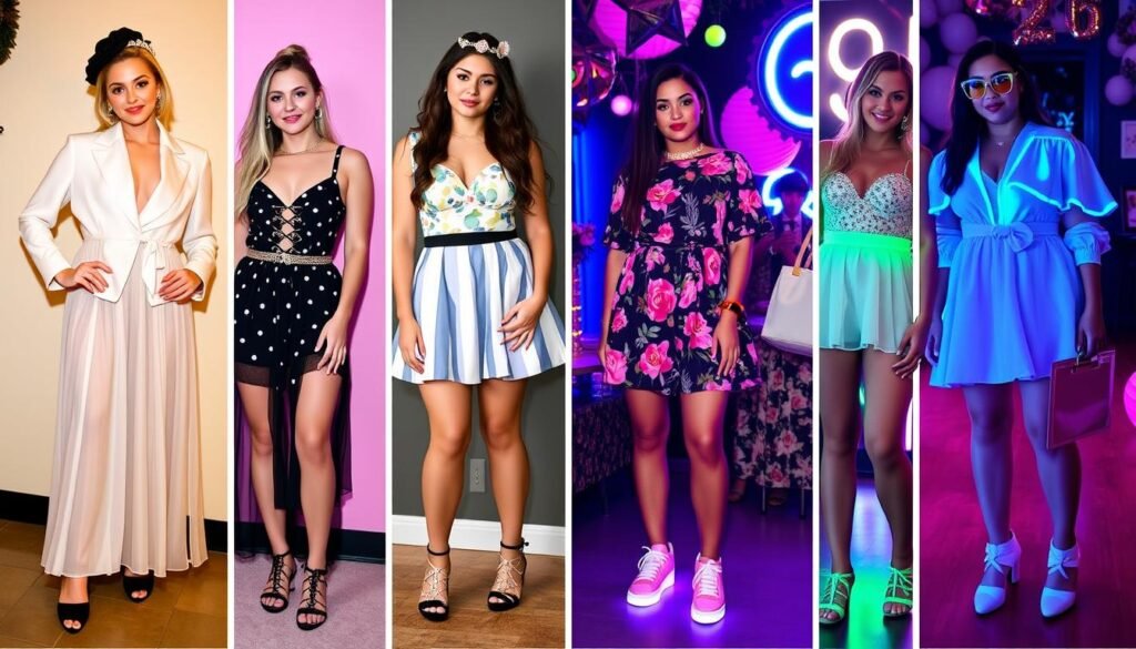 Themed 16th birthday outfits for different party concepts