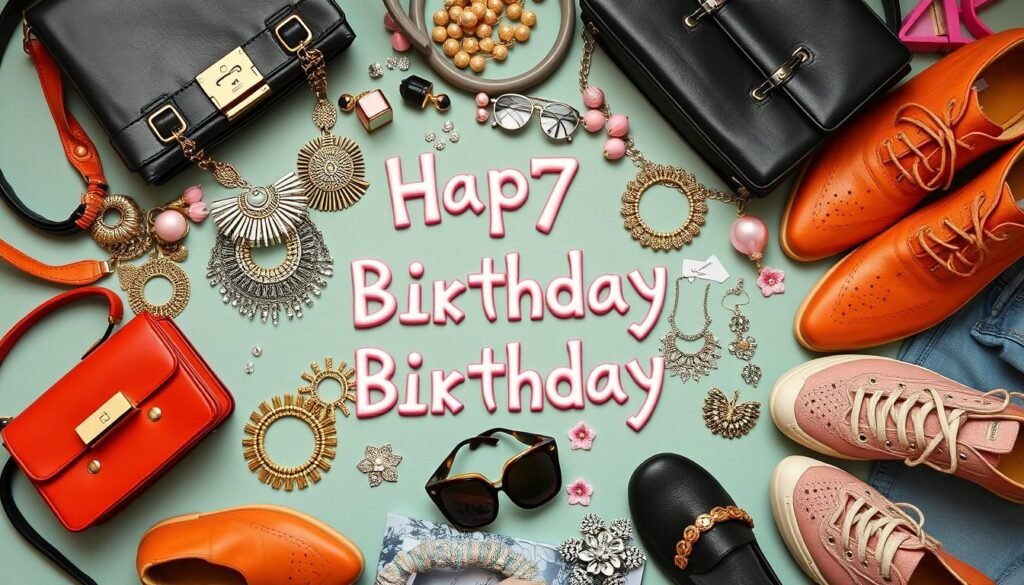 Various accessories for 17th birthday outfits including jewelry, bags and shoes