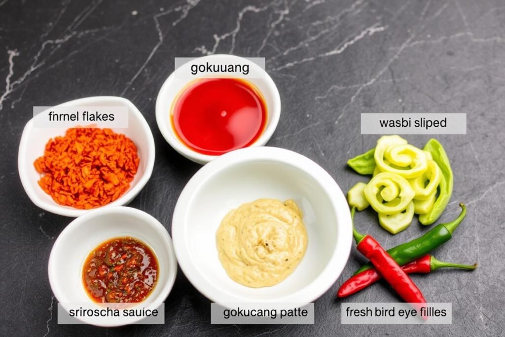 Various spice options for customizing the heat level in Asian cucumber salad Various spice options for customizing the heat level in Asian cucumber salad