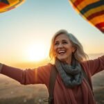 50th Birthday Ideas for Women: Celebrating Her Golden Milestone Woman enjoying a hot air balloon ride for her 50th birthday