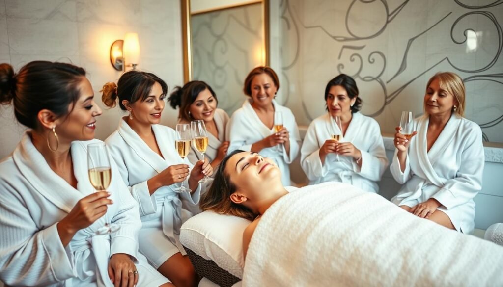 Women enjoying a spa day for 50th birthday celebration