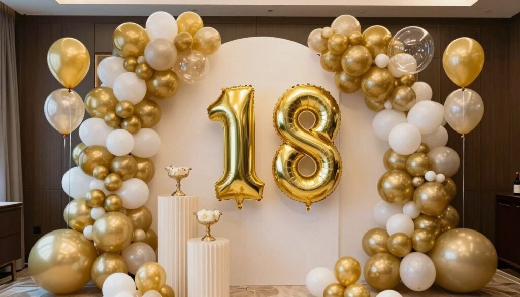 18th birthday celebration with gold decorations