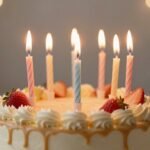 185+ Heartfelt Happy Birthday Wishes for Every Relationship A beautifully decorated birthday cake with lit candles against a festive background, perfect for happy birthday wishes