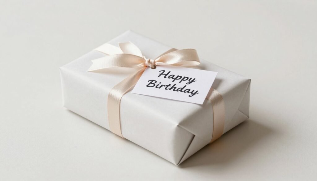 A beautifully wrapped birthday gift with a card addressed to a brother-in-law A beautifully wrapped birthday gift with a card addressed to a brother-in-law