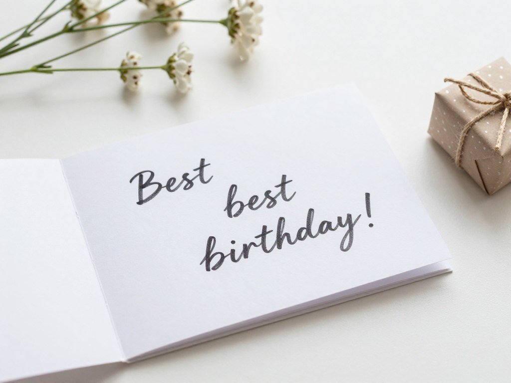 A beautifully written birthday card for a best friend with flowers