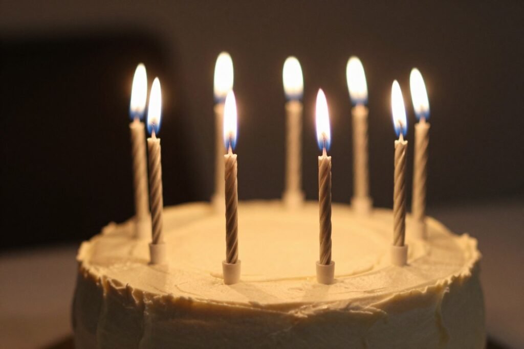 A birthday cake with candles prepared for a brother-in-law's celebration A birthday cake with candles prepared for a brother-in-law's celebration