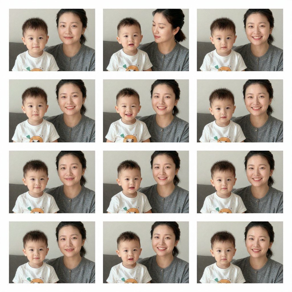 A collection of birthday photos showing the same nephew with his aunt or uncle across different years, showing their growing relationship