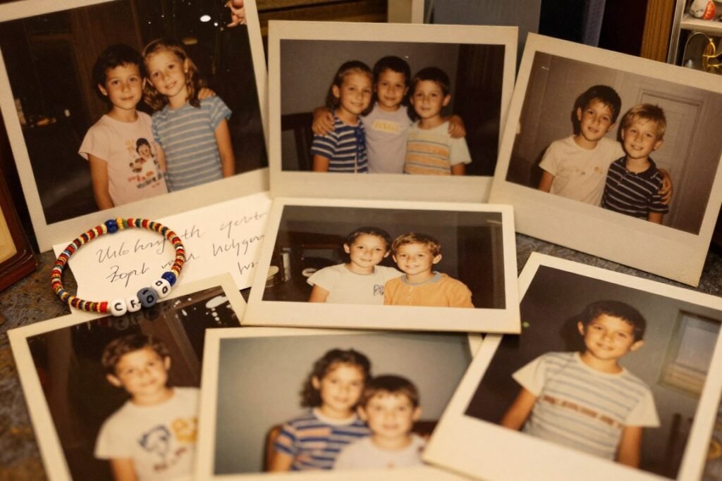 A collection of childhood photos and memorabilia representing longtime happy birthday best friend quotes