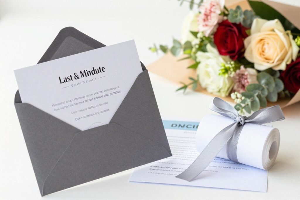 A collection of thoughtful last-minute birthday gifts including a premium gift card presentation, digital subscription, and same-day delivery flowers A collection of thoughtful last-minute birthday gifts including a premium gift card presentation, digital subscription, and same-day delivery flowers