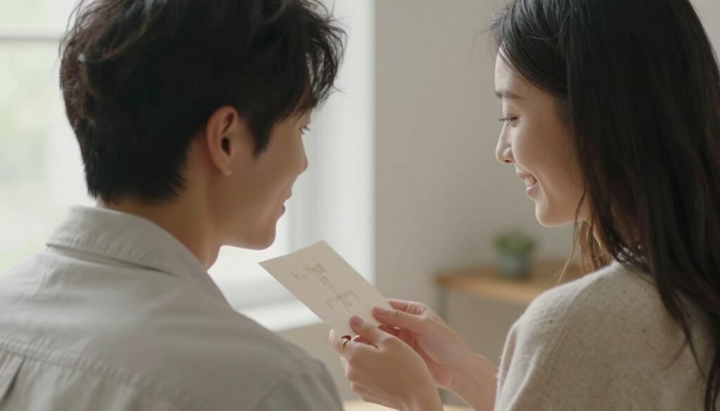 A couple sharing a meaningful moment on husband's birthday A couple sharing a meaningful moment on husband's birthday