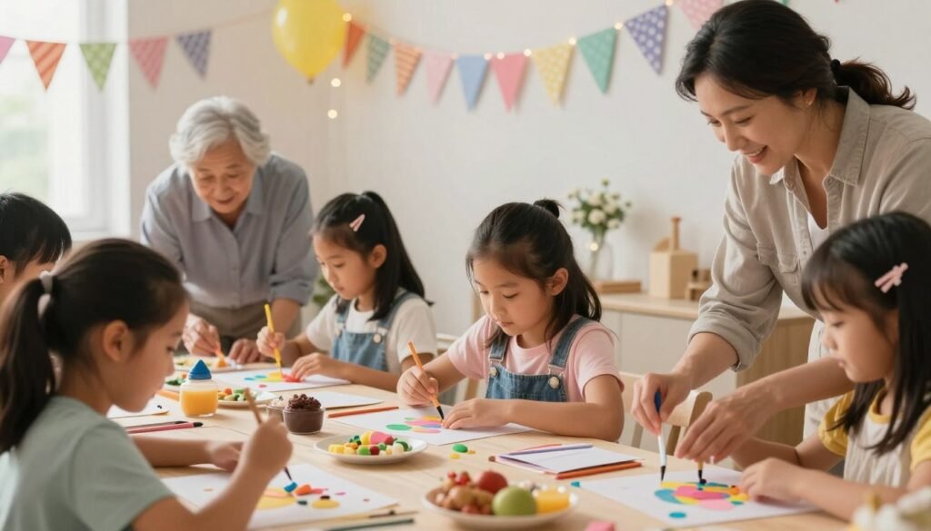 A creative birthday celebration for a tween granddaughter featuring DIY activities, friendship interactions, and age-appropriate decorations that reflect her growing independence