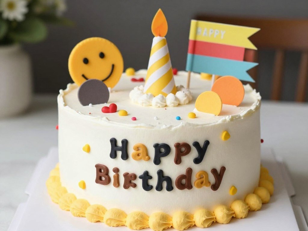 A funny birthday cake with humorous decorations and message, perfect for a funny happy birthday celebration A funny birthday cake with humorous decorations and message, perfect for a funny happy birthday celebration