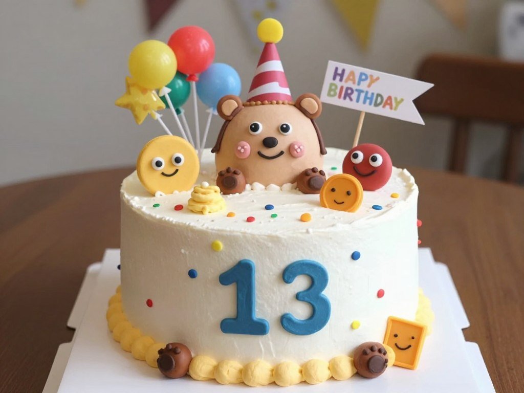 A funny birthday cake with humorous decorations