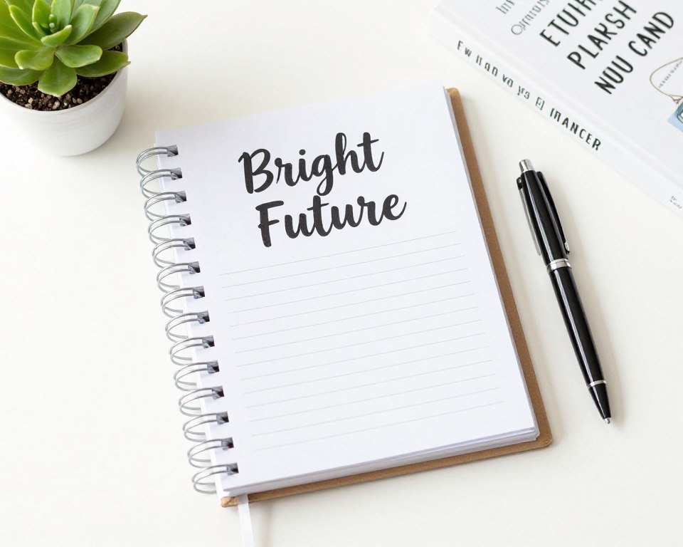 A journal or planner with motivational elements representing inspirational happy birthday best friend quotes