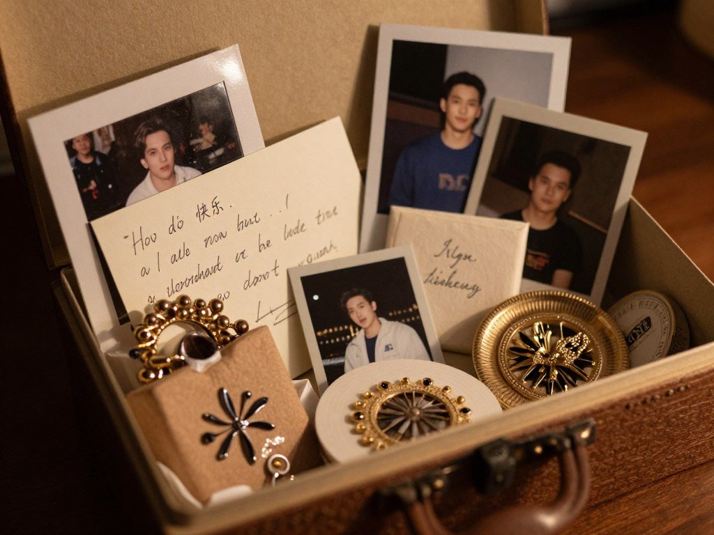 A memory box with mementos for mom's first heavenly birthday