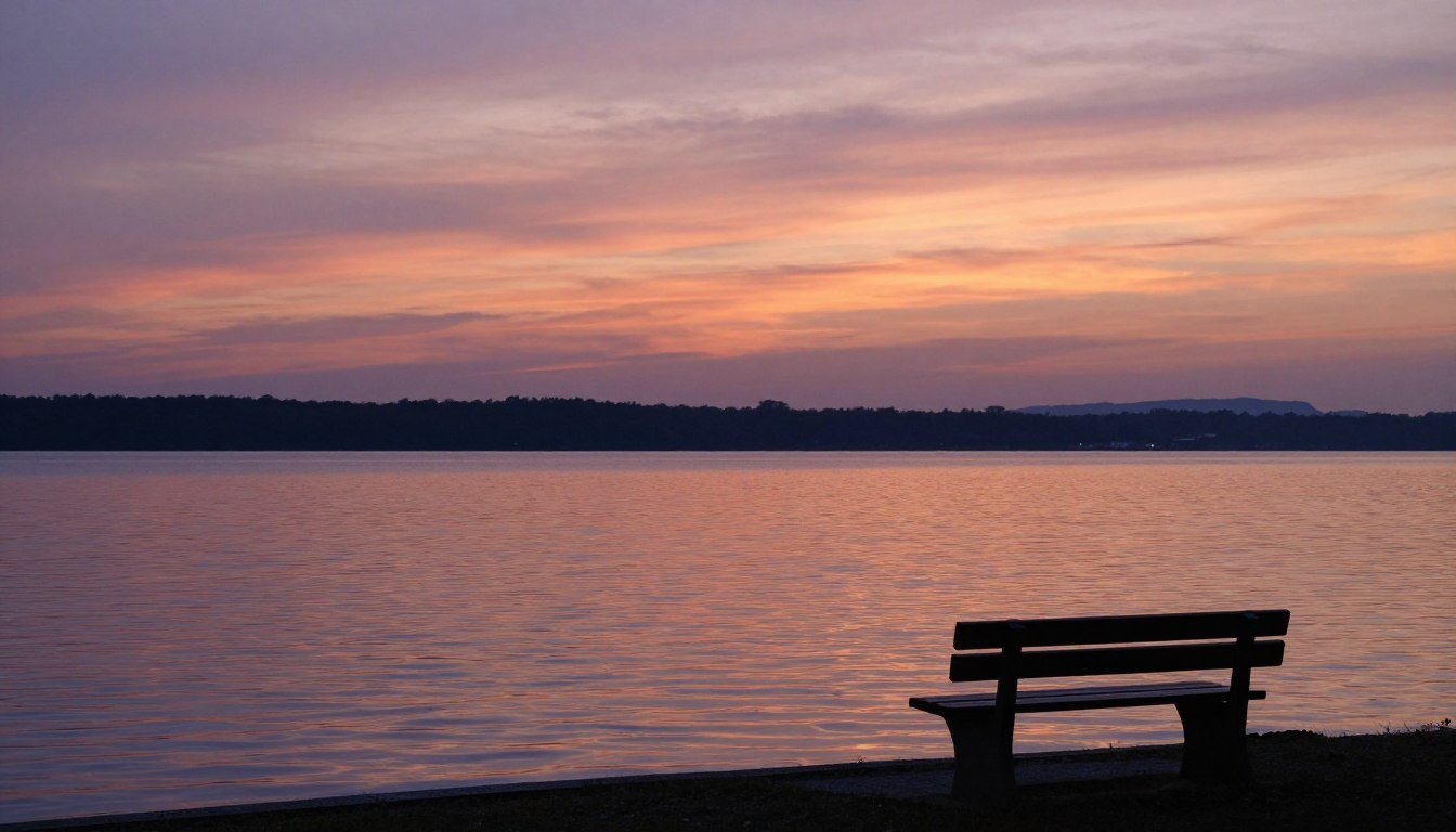A peaceful lake at sunset symbolizing reflection on happy birthday in heaven dad
