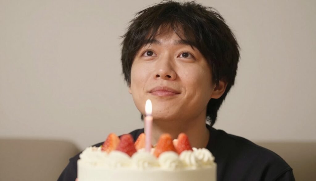 A person celebrating a birthday achievement or milestone