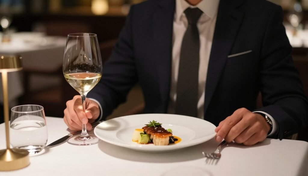 A person enjoying a solo birthday dinner at a nice restaurant for a happy birthday to me celebration A person enjoying a solo birthday dinner at a nice restaurant for a happy birthday to me celebration